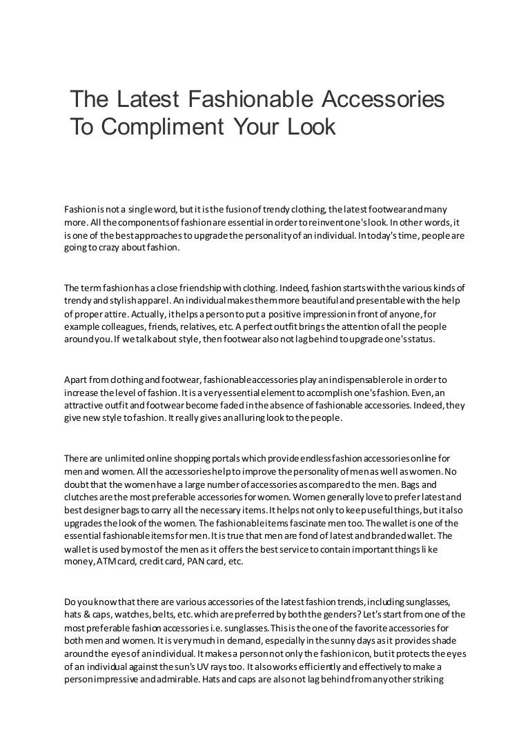 Fashion week Accessories Fashion to compliment your look for girls Fashion style Accessories Fashion to compliment your look for girls
